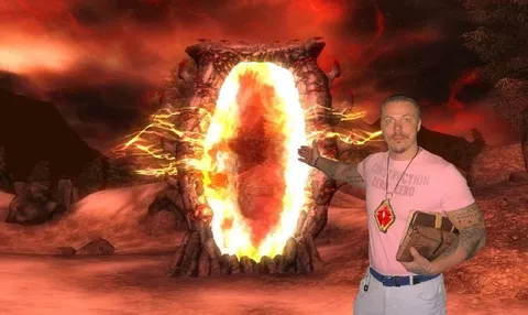 Man Presents Hell Portal
