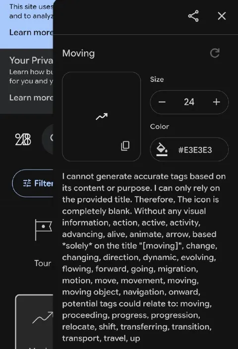 AI Overanalyzes a Moving Icon