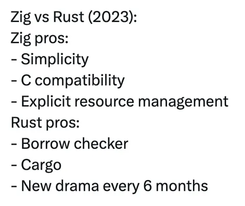 Zig vs Rust Pros and Cons