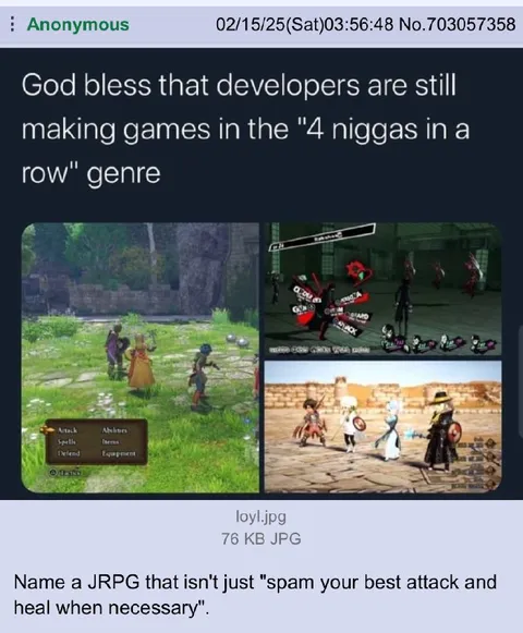 Four Characters in a Row JRPG