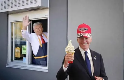 Trump Serves Biden Ice Cream