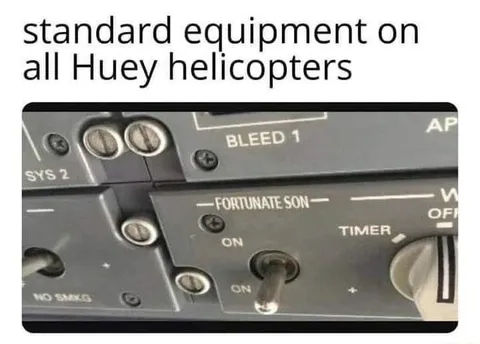 Standard Huey Helicopter Equipment