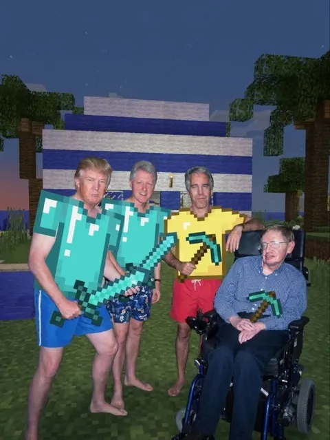 Трамп, Клинтон и Эпштейн в Minecraft
