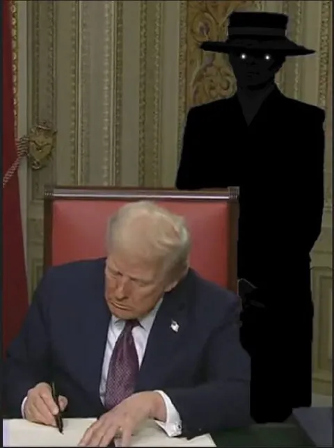 Трамп и человек в тени