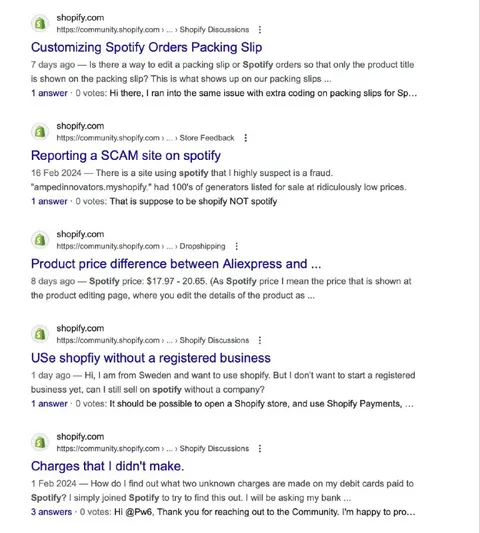 Shopify Keeps Getting Called Spotify