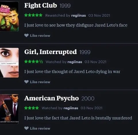 Jared Leto Movie Reviews