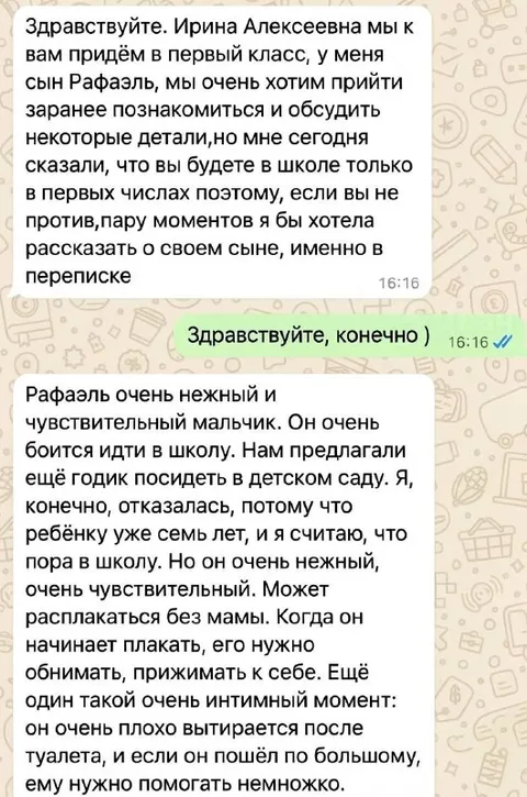 Рафаэль и нежный первоклассник