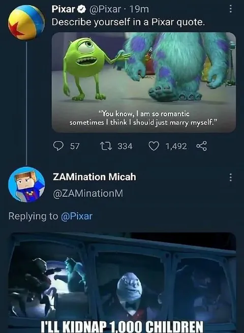 Describe Yourself in a Pixar Quote