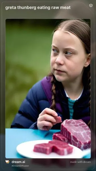 Greta Thunberg Eating Raw Meat