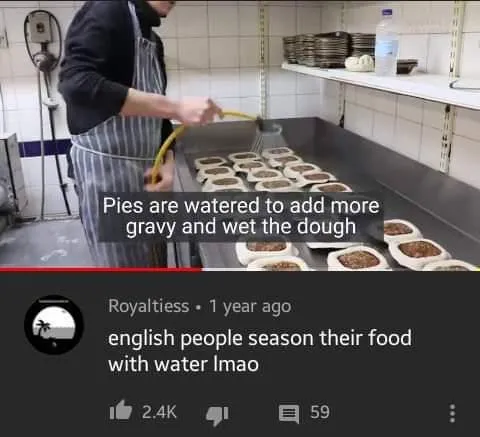 English People Season Food With Water