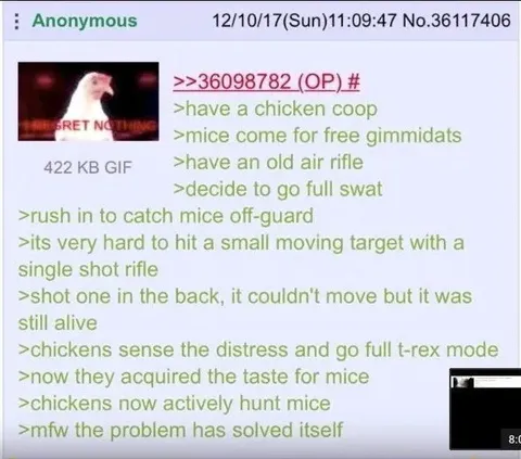 Chickens Solve the Mouse Problem