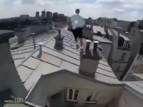 Паркур по крышам от первого лица