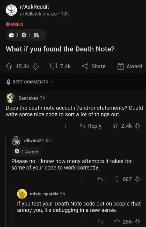 Death Note Code Debugging