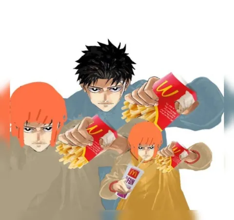 Anime Characters Stealing McDonald's Fries