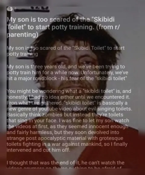 My Son Fears the Skibidi Toilet