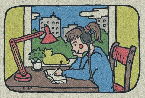 Девушка за письменным столом
