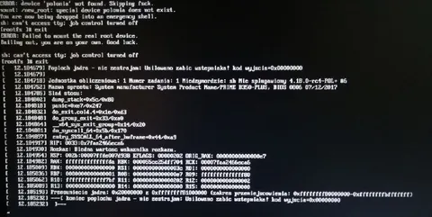 Linux nie może uruchomić systemu
