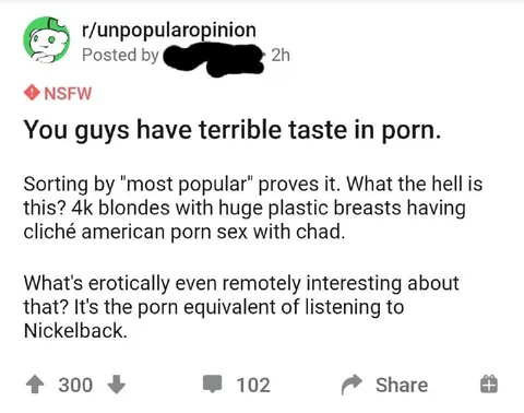 Porn Is Like Listening to Nickelback