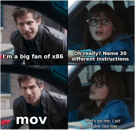 Name Thirty x86 Instructions