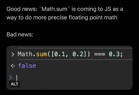Math.sum Floating Point Fail