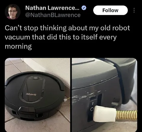 Robot Vacuum Self-Charging Mishap
