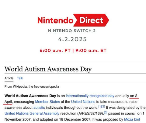 Nintendo Direct Autism Awareness Day