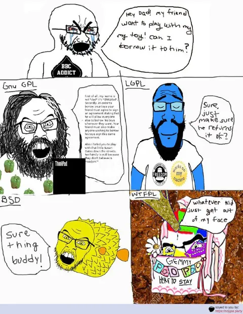 GNU License Dad Explains Toy Sharing