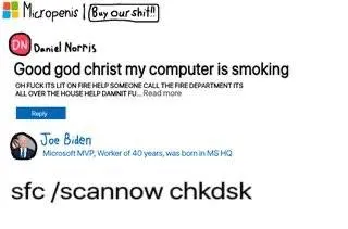 Joe Biden Fixes Smoking Computer