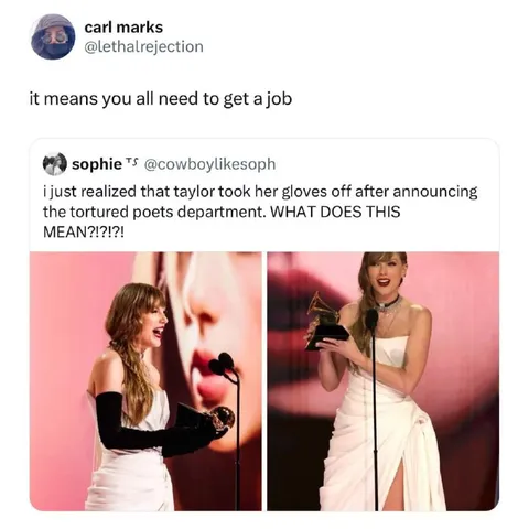 Taylor Swift Takes Off Her Gloves