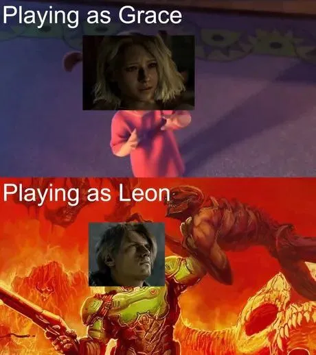 Playing as Grace vs Leon
