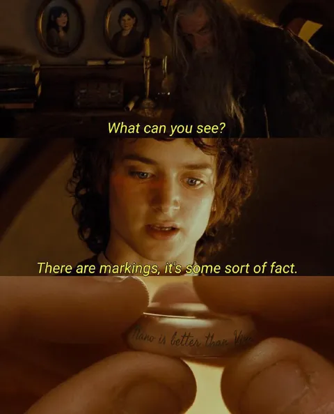 Frodo Reads the Ring Inscription