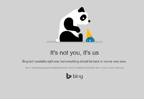 Bing Isn't Available Right Now
