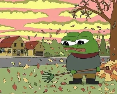 Пепе убирает осенние листья