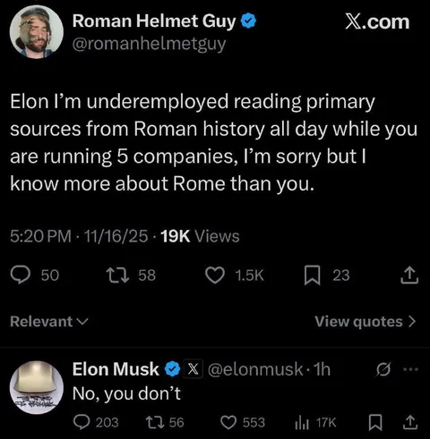 Elon Musk Knows Less About Rome