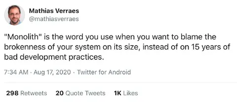 Monolith Blame for Broken Systems