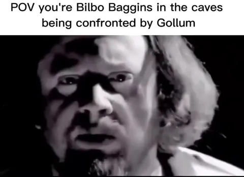Bilbo Confronted by Gollum