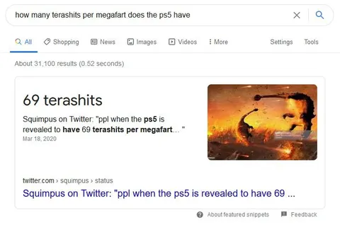 69 terashits per megafart