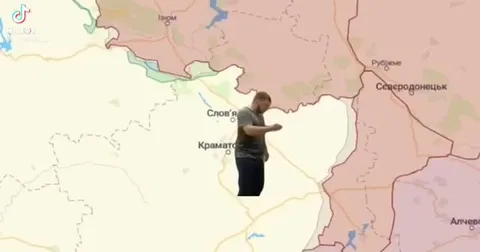 Танцующий мужчина на карте Украины