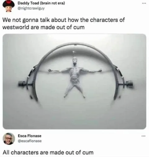 Westworld Characters Made of Cum