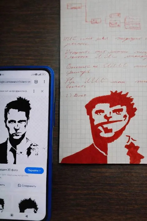 Портрет Тайлера Дёрдена с телефона