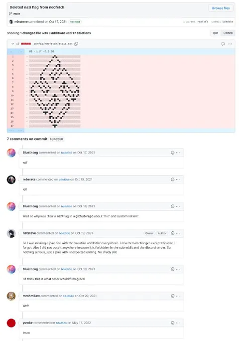 Deleted Nazi Flag from Neofetch
