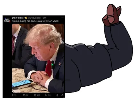 Трамп во время разговора с Маском