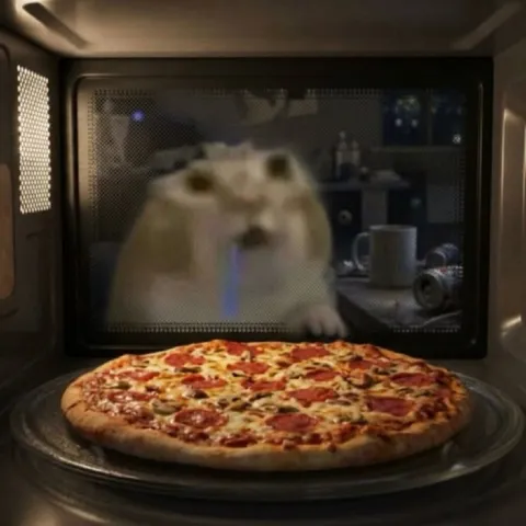 Хомяк ждёт пиццу