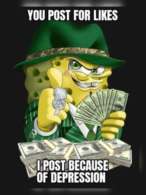 SpongeBob Posts Because of Depression