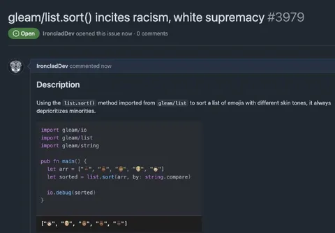 Gleam Sort Incites Racism