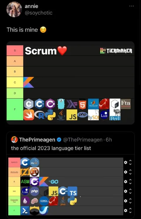 Scrum Language Tier List