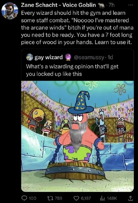 Wizard Locked Up in Stocks