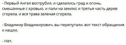 Владимир Владимирович перепутал обращение