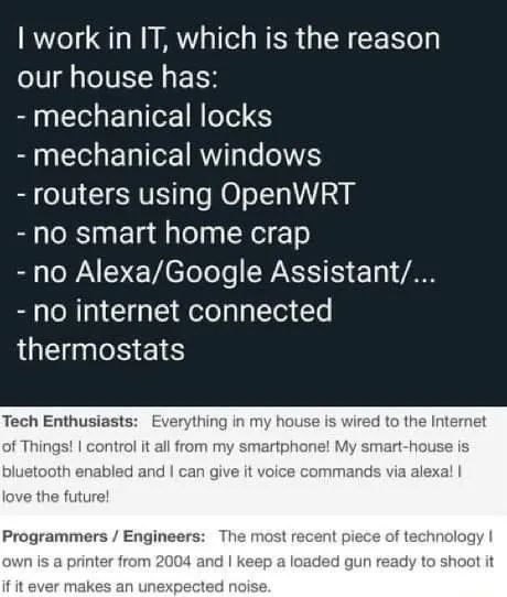 Why IT Workers Avoid Smart Homes