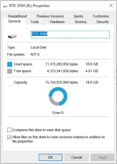 RTX 3090 With 14.6 GB